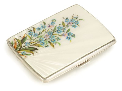 Lot 171 - A MID 20TH CENTURY SILVER AND GUILLOCHE ENAMEL LADIES CIGARETTE CASE