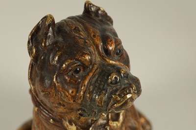 Lot 819 - FRANZ BERGMAN, A LATE 19TH CENTURY AUSTRIAN COLD PAINTED BRONZE SCULPTURE OF A BULL MASTIFF