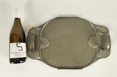 Lot 548 - A STYLISH LIBERTY TUDRIC PEWTER TWO-HANDLED OVAL TRAY