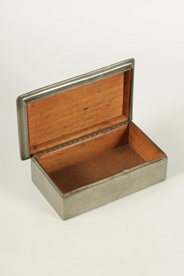 Lot 530 - A LIBERTY STYLE RECTANGULAR PEWTER CIGARETTE BOX