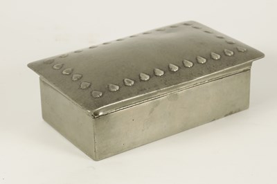 Lot 530 - A LIBERTY STYLE RECTANGULAR PEWTER CIGARETTE BOX