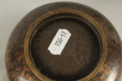 Lot 546 - AN ARTS AND CRAFTS ARTISTS GUILD PLANISHED COPPER POT-POURI BOWL AND COVER