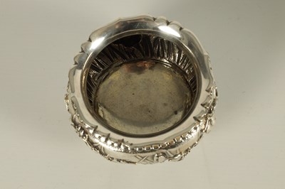 Lot 68 - A JAPANESE MEIJI PERIOD SOLID SILVER IRIS BOWL