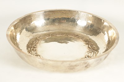 Lot 523 - AN ARTS AND CRAFTS DUCHESS OF SUTHERLAND CRIPPLES GUILD SILVERED COPPER BOWL