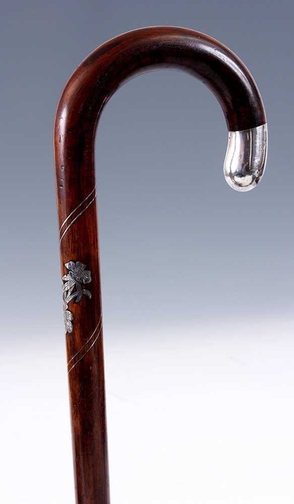 Lot 312 - A LATE 19TH CENTURY SILVER INLAID ROSEWOOD...