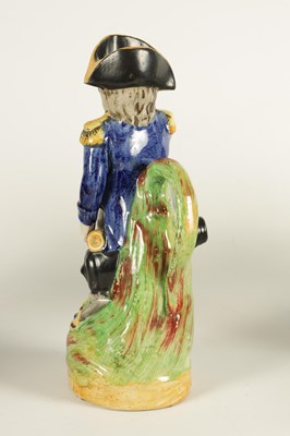 Lot 71 - A 19TH CENTURY POLYCHROME FIGURAL TOBY JUG DEPICTING ADMIRAL LORD NELSON