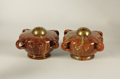 Lot 43 - A PAIR OF LATE 19TH CENTURY LINTHORPE LAMP BASES CHRISTOPHER DRESSER