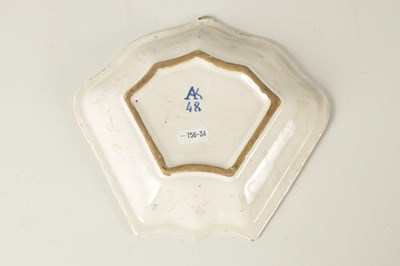 Lot 81 - AN 18TH/19TH CENTURY DELFT BLUE AND WHITE SHAPED SHALLOW DISH