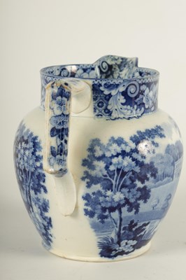 Lot 64 - AN EARLY 19TH CENTURY JOHN AND RICHARD RILEY PEARLWARE BLUE AND WHITE SHOULDERED JUG
