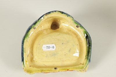 Lot 42 - A 19TH CENTURY FRENCH MAJOLICA POLYCHROME PIN TRAY MODELLED AS A FISHERMAN