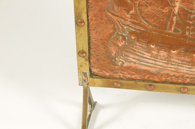 Lot 538 - AN ARTS AND CRAFTS COPPER FIRE SCREEN IN THE MANNER OF NEWLYN SCHOOL