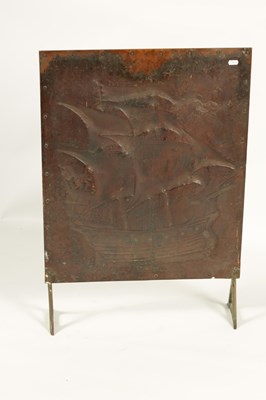 Lot 538 - AN ARTS AND CRAFTS COPPER FIRE SCREEN IN THE MANNER OF NEWLYN SCHOOL