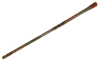 Lot 466 - A LATE 19TH CENTURY ZULU COLOURED BEADWORK WALKING CANE