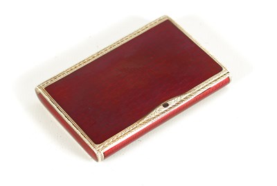 Lot 244 - A GEORGE V ENGINE TURNED SILVER AND RUBY GUILLOCHE ENAMEL LADIES COMPACT