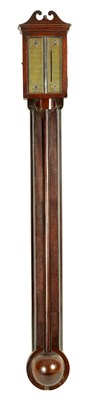 Lot 945 - A MID 18TH CENTURY PROVINCIAL MAHOGANY STICK BAROMETER