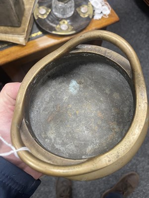 Lot 149 - A CHINESE CAST BRONZE SQUAT BULBOUS CENSER