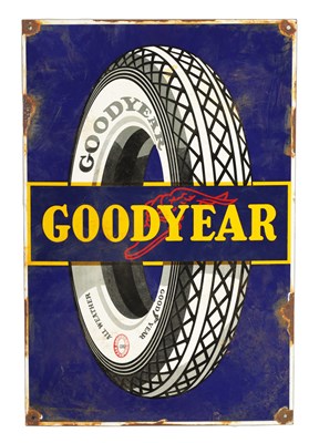 Lot 604 - A 20TH CENTURY GOODYEAR ADVERTISING ENAMEL SIGN