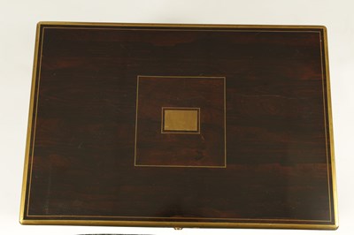 Lot 557 - A MASSIVE 19TH CENTURY BRASS MOULDED CALAMANDER DESPATCH BOX