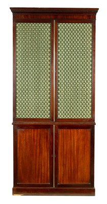 Lot 1058 - A GEORGE III MAHOGANY BOOKCASE OF SLENDER PROPORTIONS