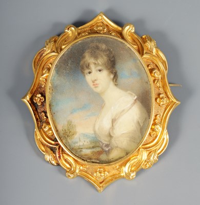 Lot 264 - A REGENCY 18CT GOLD FRAMED MINIATURE PORTRAIT