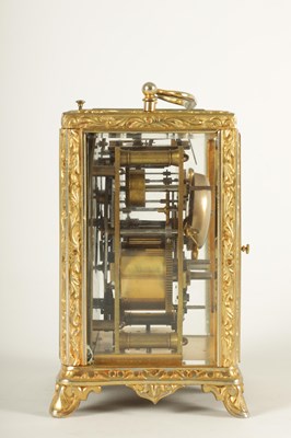 Lot 958 - A LATE 19TH CENTURY FRENCH REPEATING CARRIAGE CLOCK