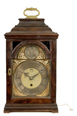 Lot 1013 - WILLIAM THOMPSON, CHESTER.  A GEORGE II EBONISED PULL QUARTER REPEATING BRACKET CLOCK