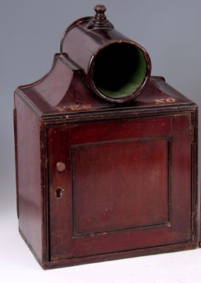 Lot 615 - AN UNUSUAL GEORGE III MAHOGANY AND EBONISED TABLE BALLOT BOX