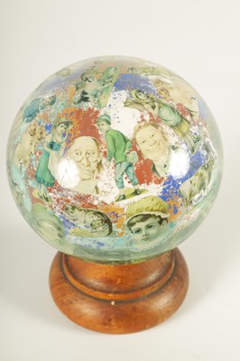 Lot 717 - A RARE 19TH CENTURY DECALCOMANIA GLASS GLOBE