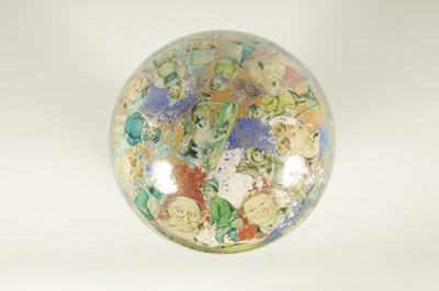 Lot 717 - A RARE 19TH CENTURY DECALCOMANIA GLASS GLOBE