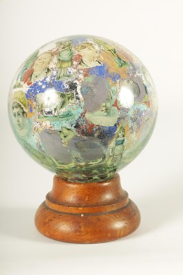 Lot 717 - A RARE 19TH CENTURY DECALCOMANIA GLASS GLOBE