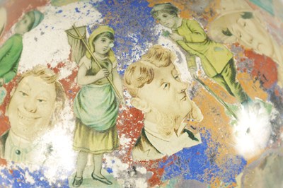 Lot 717 - A RARE 19TH CENTURY DECALCOMANIA GLASS GLOBE