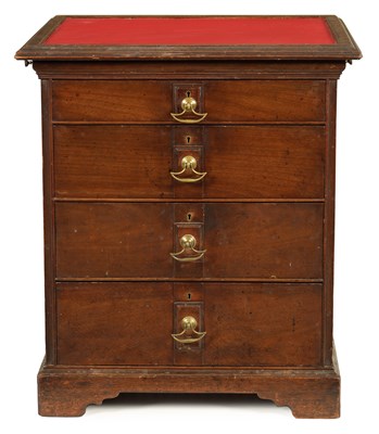 Lot 1066 - AN UNUSUAL LATE 19TH CENTURY WALNUT SMALL CHEST OF DRAWERS BY E. WALKER CABINETMAKER AND DATED 1893