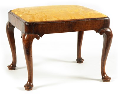 Lot 1191 - A GOOD QUEEN ANNE WALNUT DRESSING STOOL