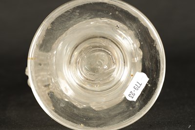 Lot 25 - AN 18TH CENTURY LARGE TAPERING CLEAR GLASS FLASK