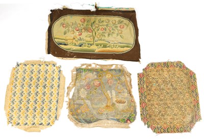 Lot 620 - A GROUP OF FOUR 18TH CENTURY NEEDLEWORK SEAT COVERS