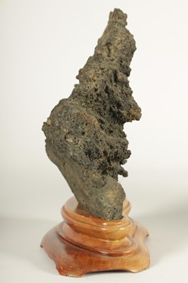 Lot 154 - A 20TH CENTURY CHINESE SCHOLAR'S STONE ON STAND