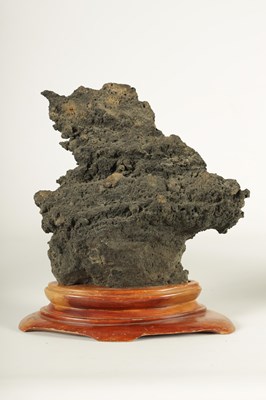 Lot 154 - A 20TH CENTURY CHINESE SCHOLAR'S STONE ON STAND