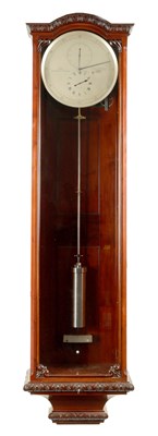 Lot 403 - DENT, ROYAL EXCHANGE, LONON. NO. 61257. A FINE MONTH DURATION WALL MOUNTED MAHOGANY REGULATOR  CLOCK