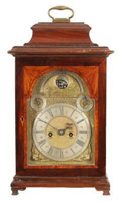 Lot 934 - JOHN WRENCH, CHESTER. A GEORGE II TIDAL MUSICAL BRACKET CLOCK WITH MOONPHASE