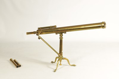Lot 478 - GARDNER & CO. GLASGOW. A 19TH CENTURY LACQUERED BRASS 3" REFRACTING TELESCOPE