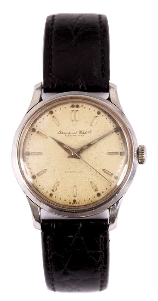 Lot 215 - A GENTLEMAN’S 1950s STAINLESS STEEL IWC...