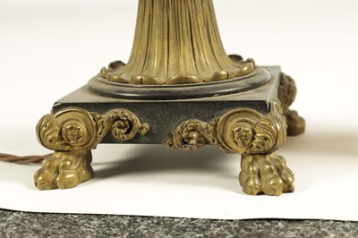 Lot 786 - A REGENCY BRONZE AND ORMOLU TABLE LAMP