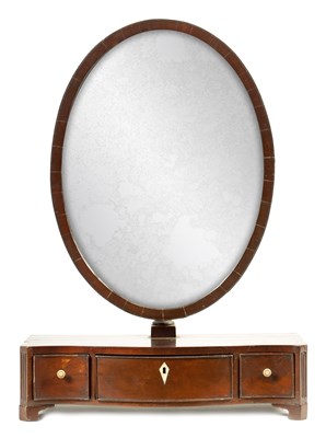 Lot 1165 - ATT. GILLOWS OF LANCASTER. A LATE GEORGE III MAHOGANY TOILET MIRROR