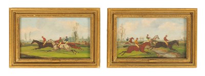 Lot 879 - ATT. HENRY THOMAS ALKEN (1785-1851) PAIR OF OILS ON WOOD PANELS.