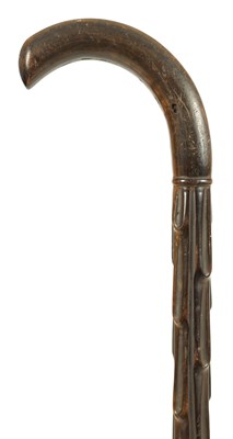 Lot 456 - A GOOD 19TH CENTURY RHINOCEROS HORN WALKING STICK