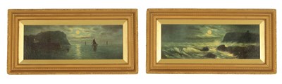 Lot 838 - A PAIR OF 19TH CENTURY OILS ON CANVAS NORFOLK MOONLIT COASTAL SCENES