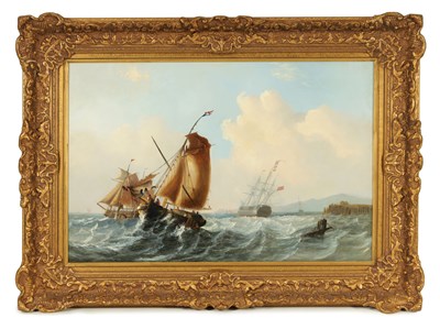 Lot 845 - CHRISTIAAN-LODEWIJK-WILLEM DREIBHOLZ. (DUTCH 1799-1874) MARITIME OIL ON CANVAS