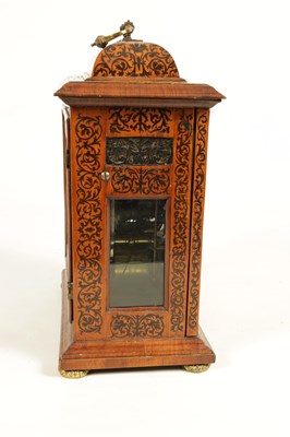 Lot 502 - JONATHAN HOCKER, READING. A RARE QUEEN ANNE WALNUT AND ARABESQUE MARQUETRY  EIGHT-DAY VERGE BRACKET CLOCK WITH PULL QUARTER REPEAT