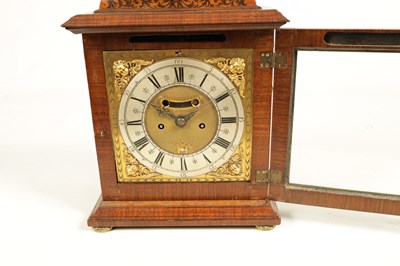 Lot 502 - JONATHAN HOCKER, READING. A RARE QUEEN ANNE WALNUT AND ARABESQUE MARQUETRY  EIGHT-DAY VERGE BRACKET CLOCK WITH PULL QUARTER REPEAT