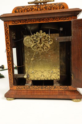 Lot 502 - JONATHAN HOCKER, READING. A RARE QUEEN ANNE WALNUT AND ARABESQUE MARQUETRY  EIGHT-DAY VERGE BRACKET CLOCK WITH PULL QUARTER REPEAT